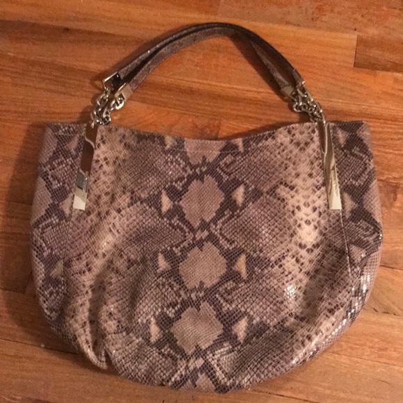 Michael Kors gray snakeskin hobo bag - Picture 1 of 8